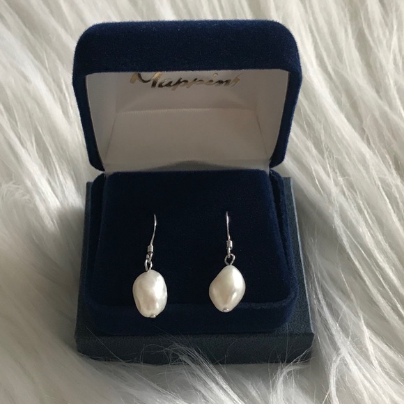 Genuine fresh water baroque pearl earrings